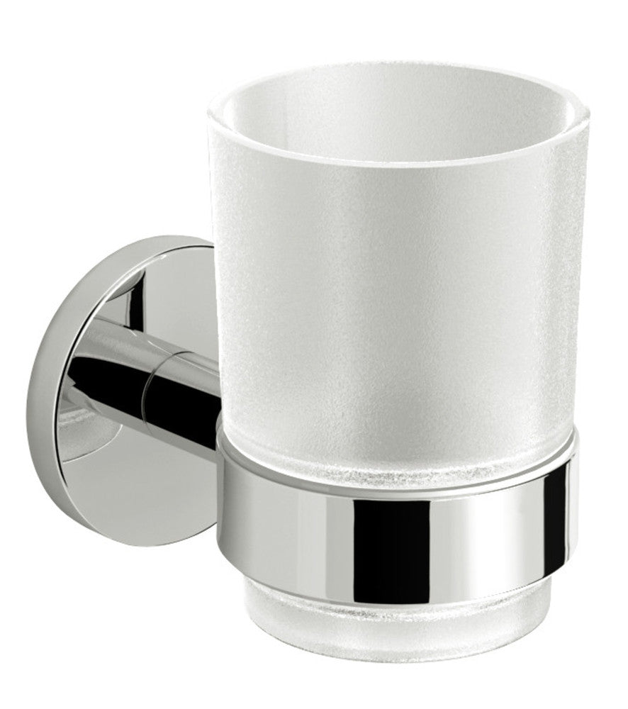 intro Lano bekerhouder messing en glas wandmodel