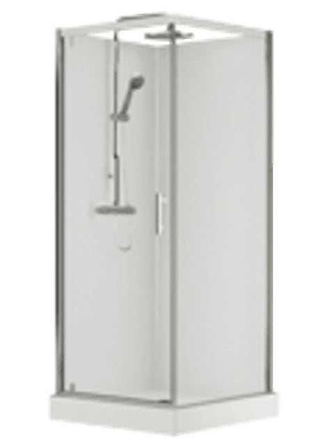 Van Marcke Vidrio douchecabine 900x900mm draaideur en vaste wand veiligheidsglas