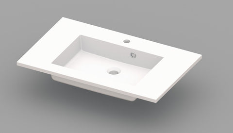 Van Marcke Coste tablet met 1wastafel 800x500x200mm wit kunstmarmer