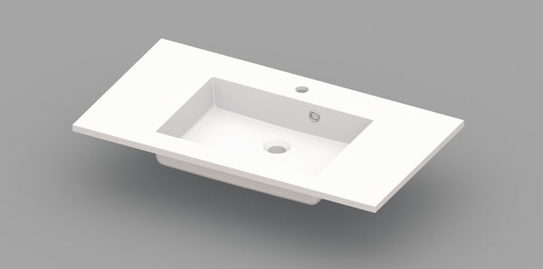 Van Marcke Coste tablet met 1wastafel 900x500x200mm wit kunstmarmer