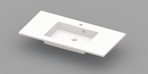 Van Marcke Coste tablet met 1wastafel 1000x500x200mm wit kunstmarmer