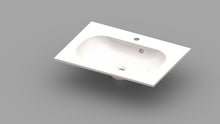 Van Marcke Ovum tablette avec 1lavabo 700x500x200mm blanc marbre artificiel