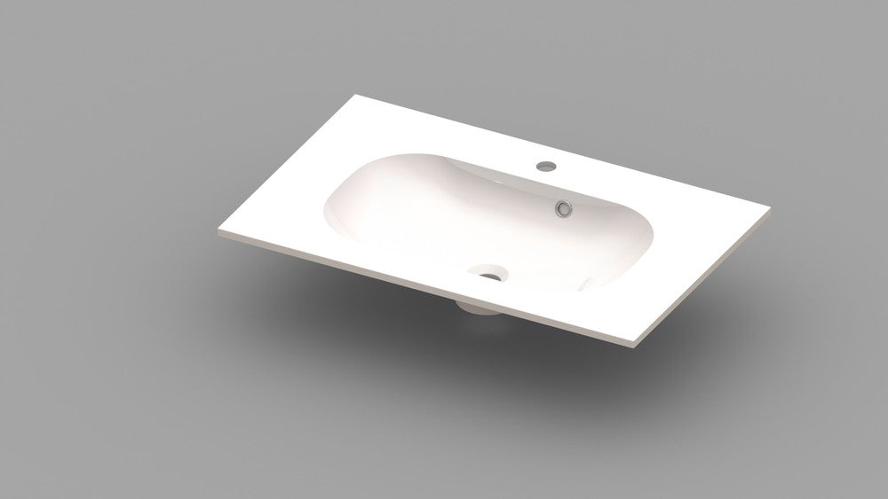 Van Marcke Ovum tablet met 1wastafel 800x500x200mm wit kunstmarmer