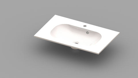 Van Marcke Ovum tablet met 1wastafel 800x500x200mm wit kunstmarmer