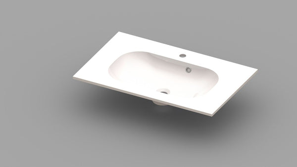 Van Marcke Ovum tablet met 1wastafel 800x500x200mm wit kunstmarmer