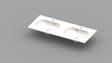Van Marcke Ovum tablette avec 2lavabos 1200x500x200mm blanc marbre artificiel