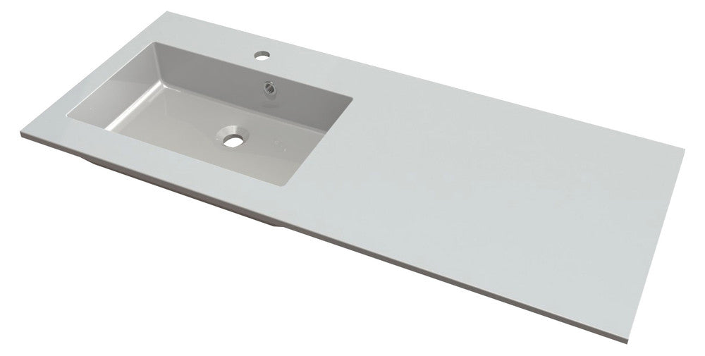 Van Marcke Don tablet met 1wastafel kunstmarmer 1200x500x15mm links wit