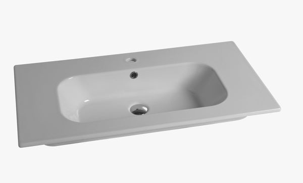 Van Marcke Cettina geïntegreerde tablet porselein 1wastafel 810x465x170mm hoogglans wit