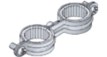 Kolos support à vis simple M7 double insert D18