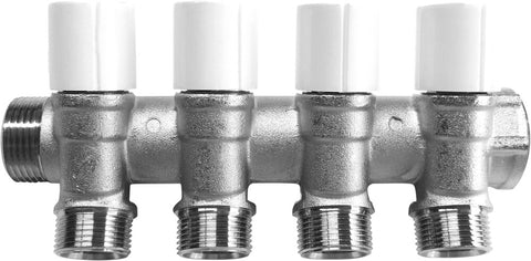 SYSTEMPEX verdeler 3/4"MF kraan blauw/rood knel D16 M22 4kringen