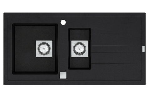 Molto inbouwspoeltafel 1,5 bakken 98 x 50 cm zwart