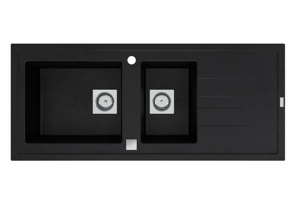 Molto sink à encastrer 2 bassins 117 x 50 cm black