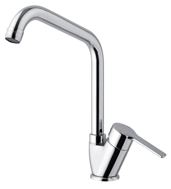 intro Erba mitigeur évier monocommande bec haut chromé économie d'eau