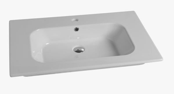 Van Marcke Cettina tablet porselein 1wastafel 710x465x170mm hoogglans wit