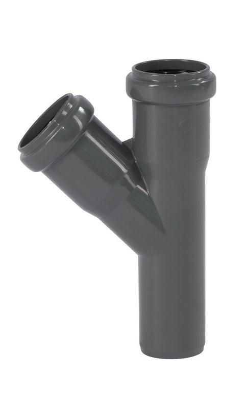 Ostendorf Kunststoffe HT-Safe EA T-stuk 45° polypropyleen D90 mm grijs