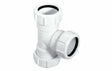 Mc Alpine Té pour 2x D40mm et sur un flexible D25mm PP blanc