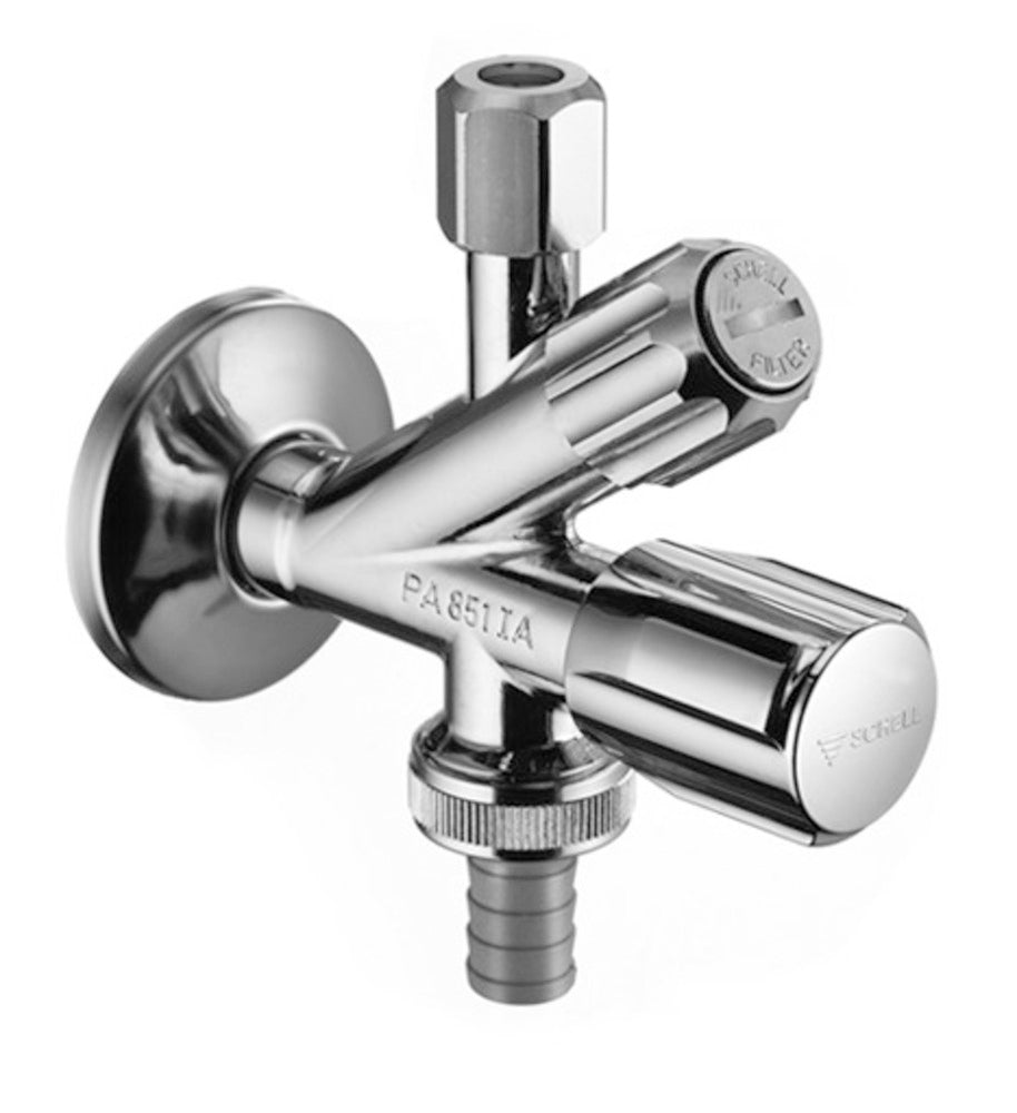 Schell combinatiehoekstopkraan met filter 1/2"