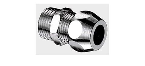 Schell aanvoer koppeling met buitendraad recht 1/2"M x D12 messing verchroomd