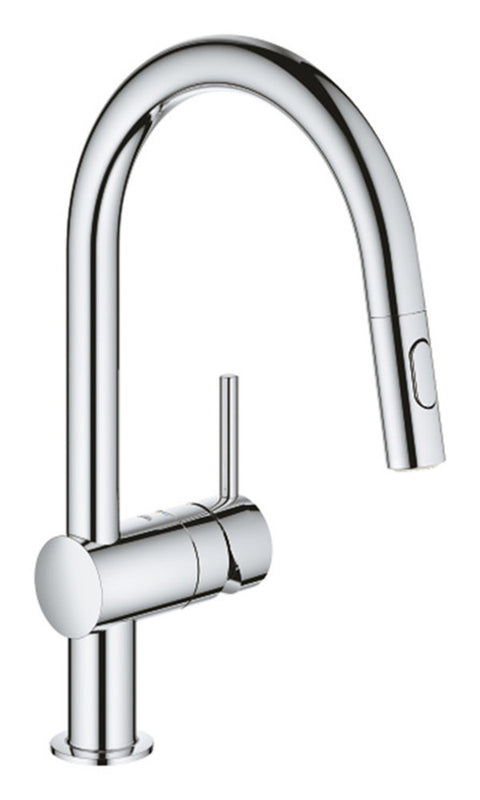 Grohe Minta keukenmengkraan hoge C-uitloop 1-gats sproeier 2 stralen chroom
