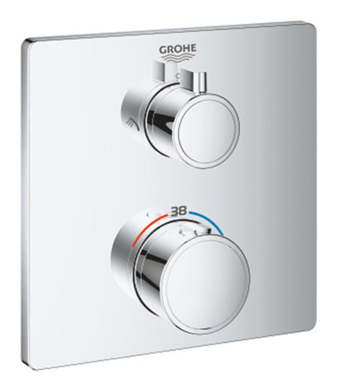 Grohe Grohtherm afwerkingsset douchemengkraan 2 uitgangen vierkant