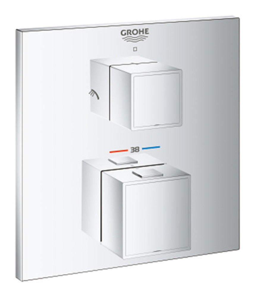Grohe Grohtherm Cube afwerkingsset douchemengkraan 2 uitgangen