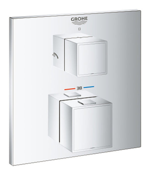 Grohe Grohtherm Cube afwerkingsset douchemengkraan 2 uitgangen