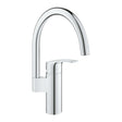 Grohe Eurosmart sink mixer tap monotrou spout haut SilkMove StarLight chrome