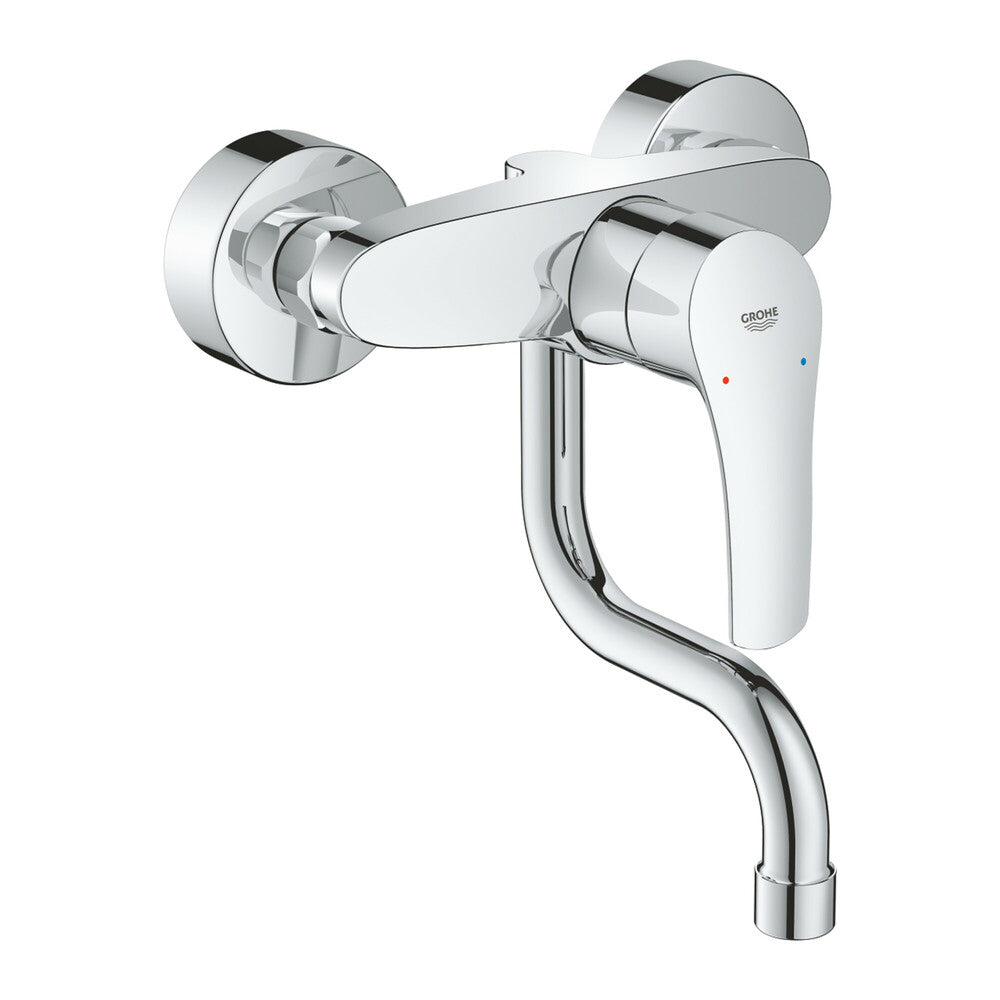 Grohe Eurosmart keukenmengkraan wand StarLight SilkMove buisuitloop chroom