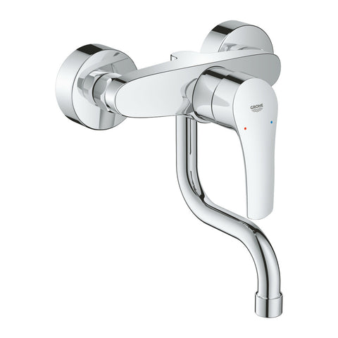 Grohe Eurosmart keukenmengkraan wand StarLight SilkMove buisuitloop chroom