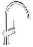 Grohe Minta mitigeur évier monocommande monotrou bec C bec mobile chromé