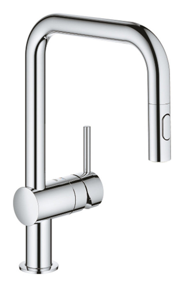 Grohe Minta keukenmengkraan hoge U-uitloop 1-gats sproeier 2 stralen chroom