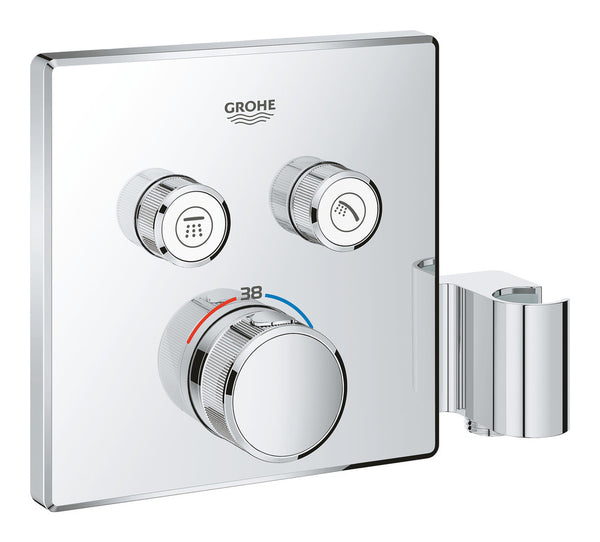 Grohe Grohtherm SmartControl thermostat encastré 2 sorties support douche carré