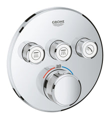 Grohe Grohtherm SmartControl thermostat encastré 3 sorties rond chromé