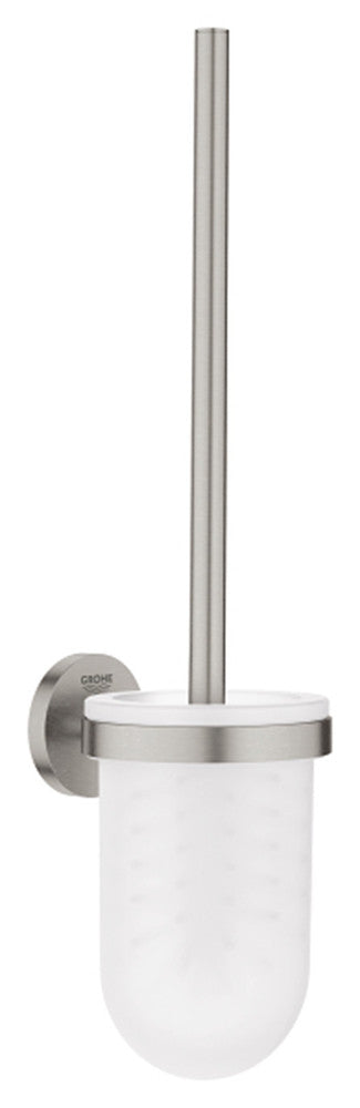 Grohe Essentials wc-borstel glas metaal wand verborgen Supersteel