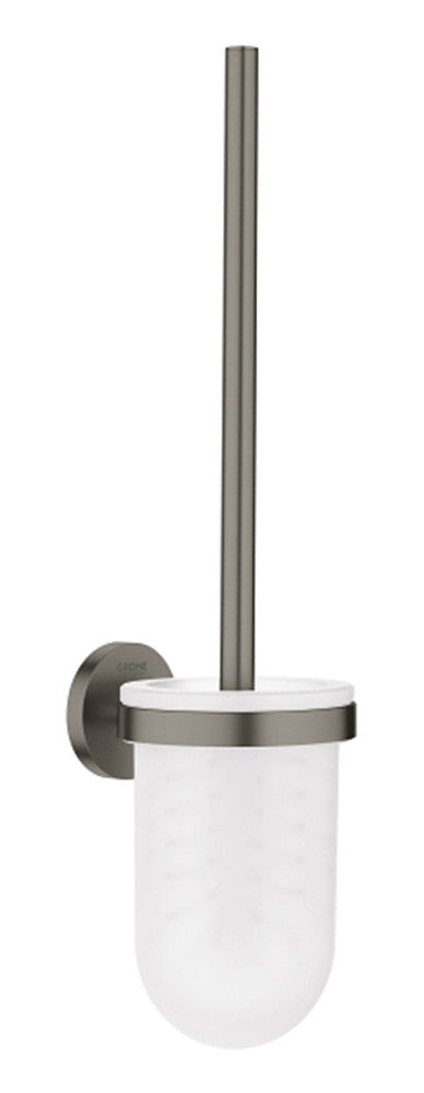 Grohe Essentials wc-borstel glas metaal wand verborgen brushed hard graphite