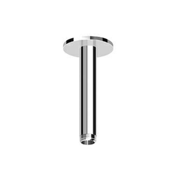 Zucchetti bras de douche montage plafond L130mm D21mm rosace D57mm G 1/2 Noir mat gaufré
