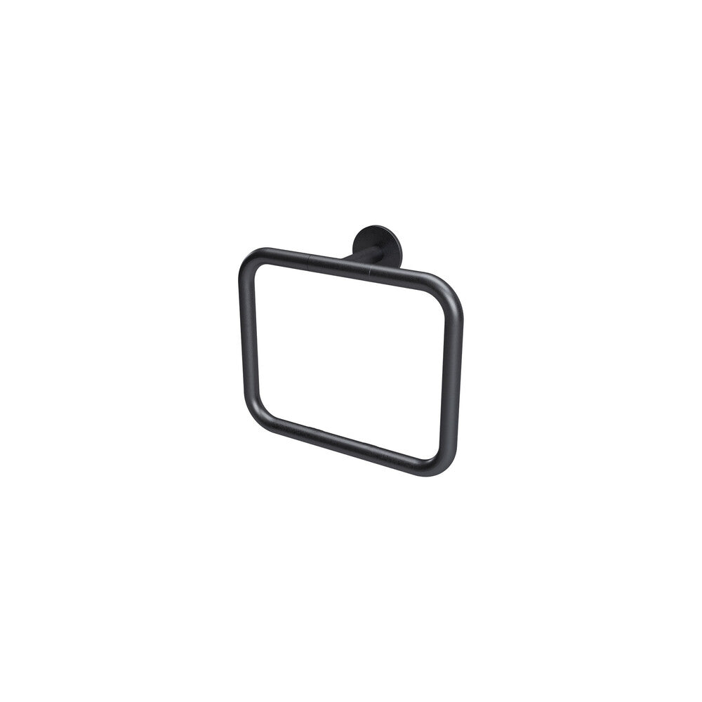 Zucchetti Pan handdoekhouder ring Mat zwart effen