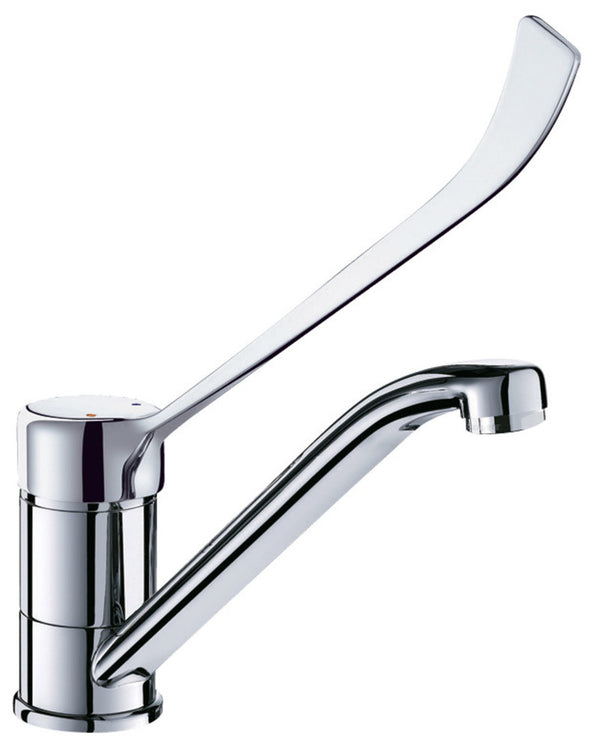 Delabie mitigeur évier et auge levier médical bec orientable laiton chromé