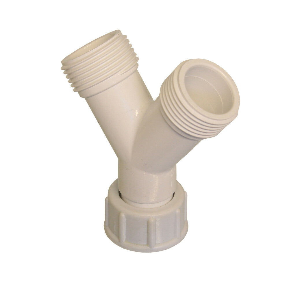 Y-stuk kunststof met losse moer voor wasmachine flexibels 3/4" MFM