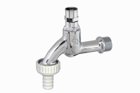 dienstkraan dubbel voor sleutelbediening 1/2" chroom