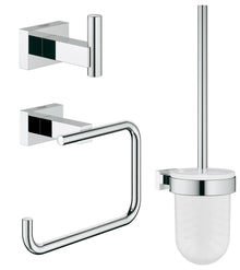 Grohe Essentials Cube set toiletborstel handdoekhaak toiletrolhouder chroom