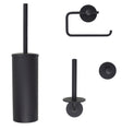 Van Marcke Nero porte-balai WC porte-papier (réserve) 1 crochet noir mat