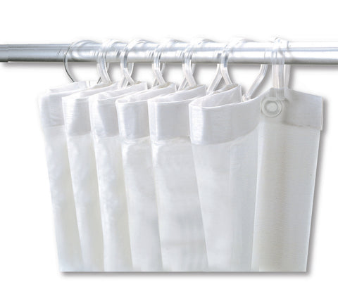 Delabie douchegordijn wit PVC met 8 kunststof gordijnringen 1200mmx2000mm