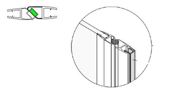 Van Marcke Pina magneetdichting verticaal 90° voor combi met Pina Fix 200cm