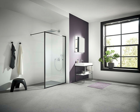 Kermi DARK EDITION XD Walk In wand met muurbevestiging 1400x2000 mm