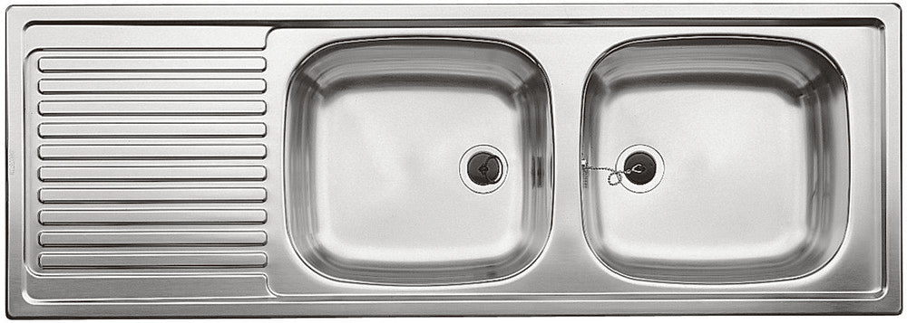 Blanco Top EZS 12x4-2 inbouwspoeltafel 2bakken afdruip RVS 1235x435mm omkeerbaar