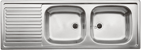Blanco Top EZS 12x4-2 inbouwspoeltafel 2bakken afdruip RVS 1235x435mm omkeerbaar