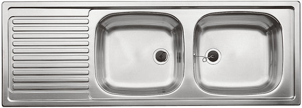 Blanco Top EZS 12x4-2 inbouwspoeltafel 2bakken afdruip RVS 1235x435mm omkeerbaar
