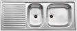Blanco Top EZS 11x4 inbouwspoeltafel 1,5bak afdruip RVS 1100x435mm omkeerbaar