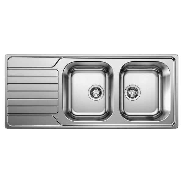 Blanco Dinas 8 S inbouwspoeltafel 2bakken omkeerbaar 1160x500mm RVS lichtglans